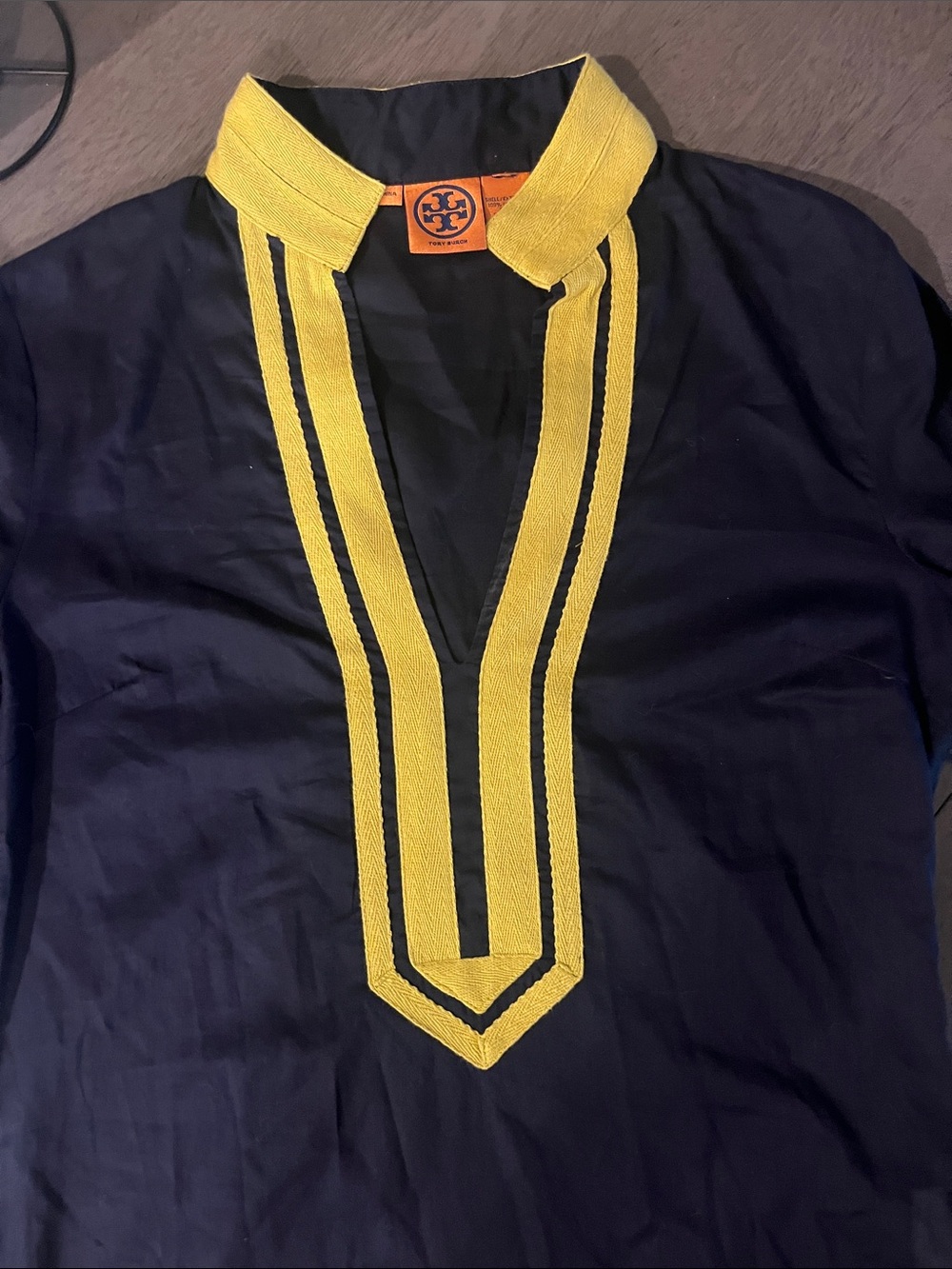 Tory Burch Navy Blue Tunic Top